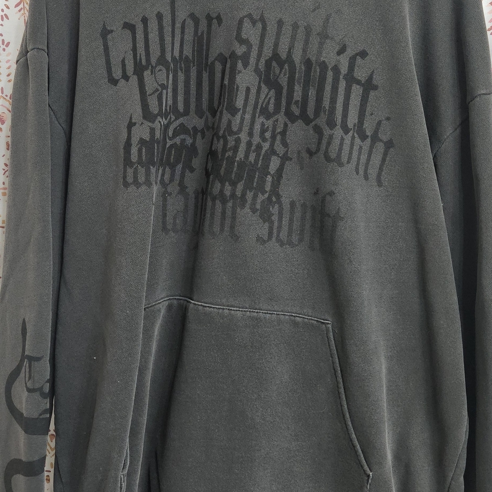 Taylor Swift Charcoal Black Gothic Script Hoodie